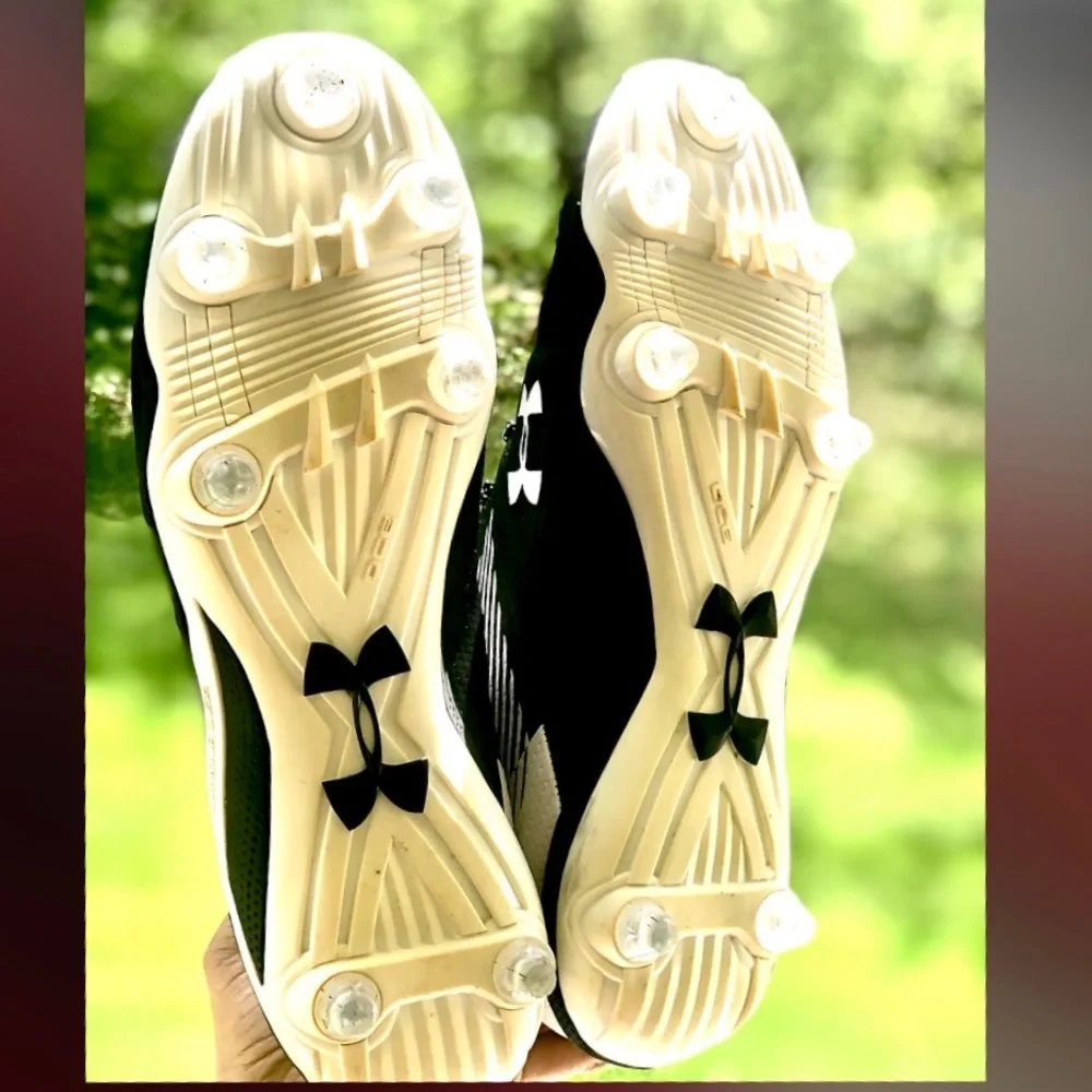Under Armour Black & White Football Cleats - Picture 2 of 10